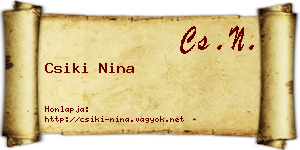 Csiki Nina névjegykártya