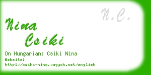 nina csiki business card